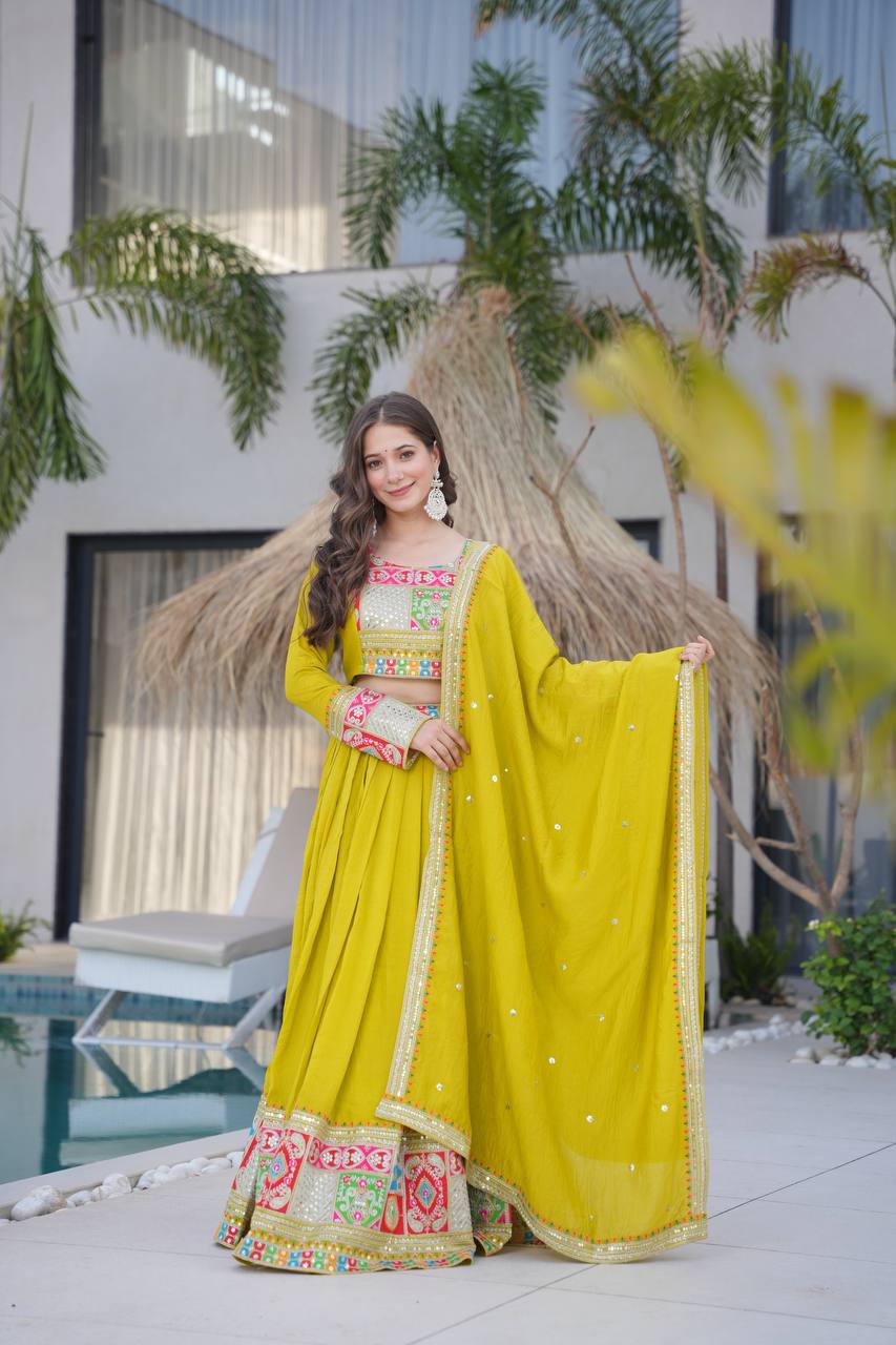 π Real Modeling Designer Party Lehenga Choli & Dupatta Set